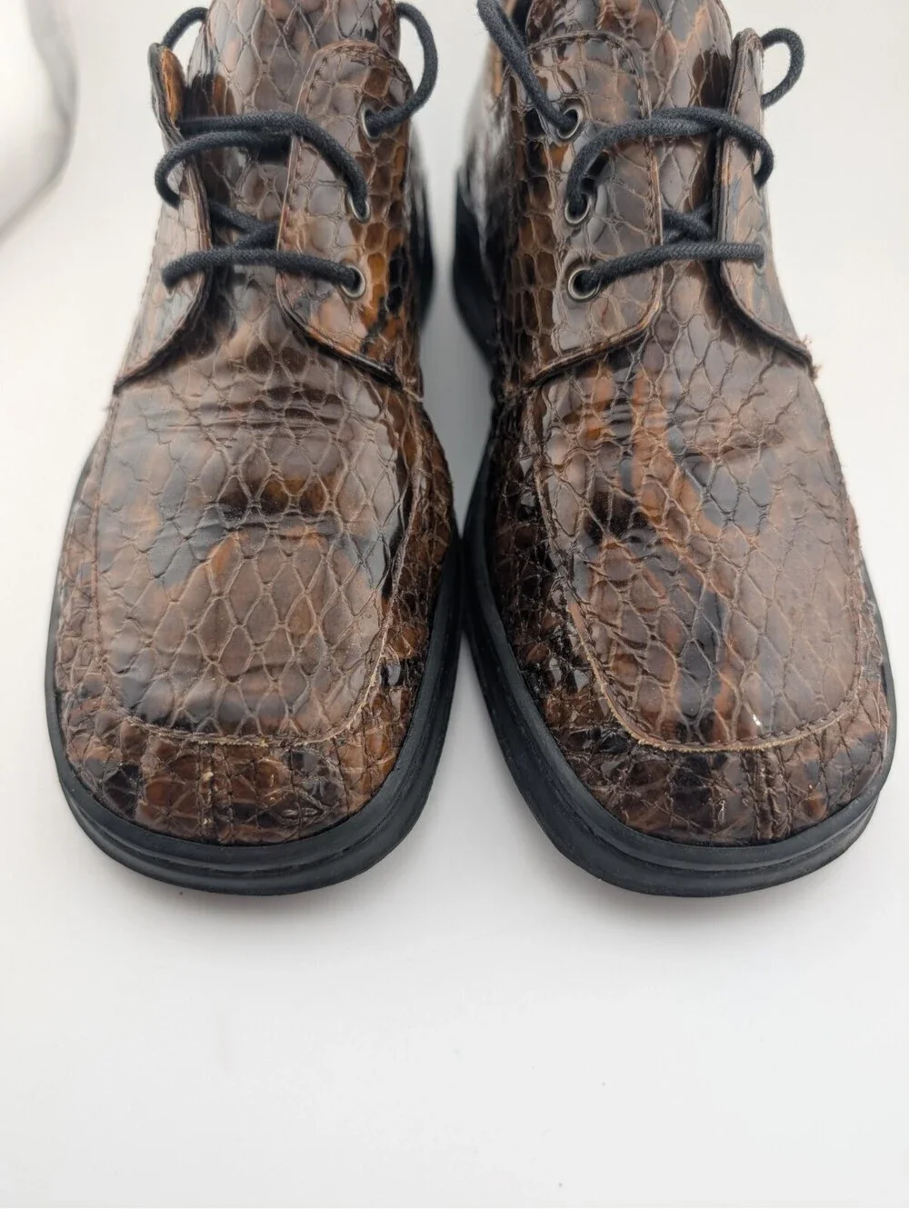 Helle Comfort By Romu's Size 9 Women's Snakeskin Shoes Lace Up Brown 40 Oxfords